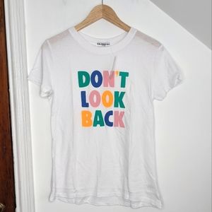 SUB_URBAN RIOT White Colorful Graphic Tee Don't Look Back Loose Tee NEW Size S